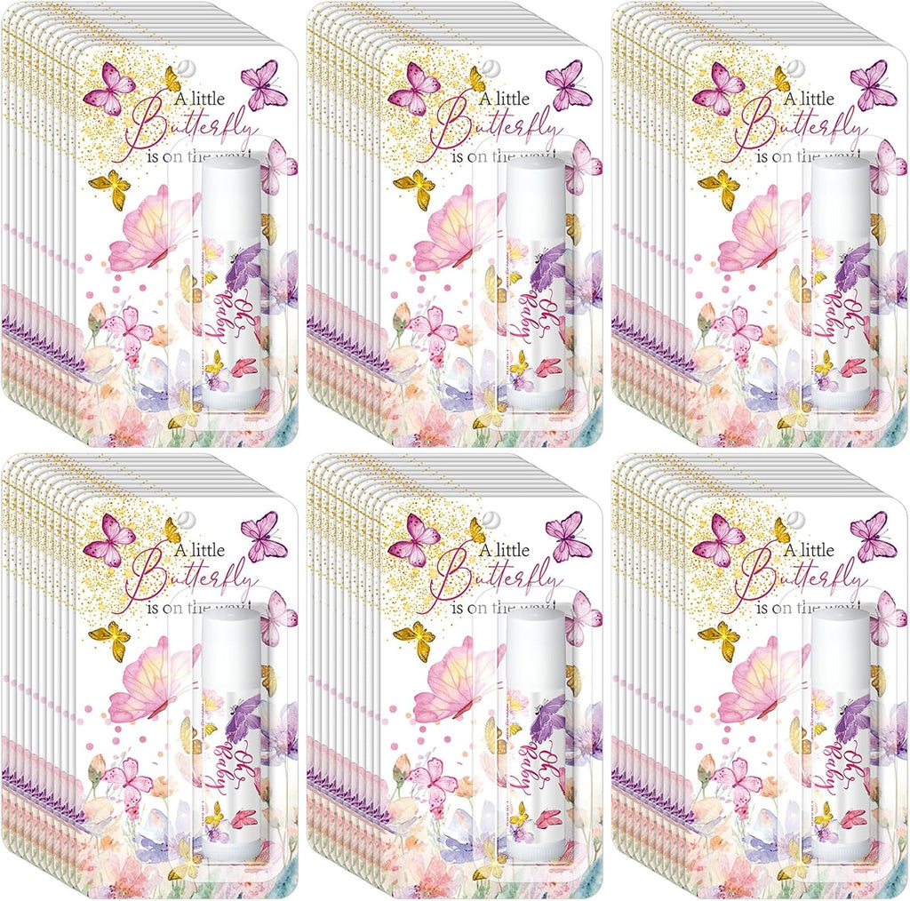 30 Pack Christmas Butterfly Baby Shower Games Prizes Party Gifts Bulk Lip Balms Favors for Winners Adults Guests Gender Reveal Favors Decorations Baby Shower Souvenirs Gifts Stocking Stuffers