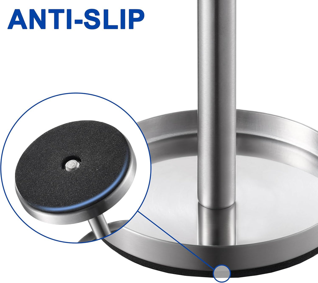 Brushed 18/8 Stainless-Steel Toothbrush Holder Stand: Rustproof Bathroom Countertop Organizer, 4 Ventilated Slots Hold Manual Toothbrushes, Razor