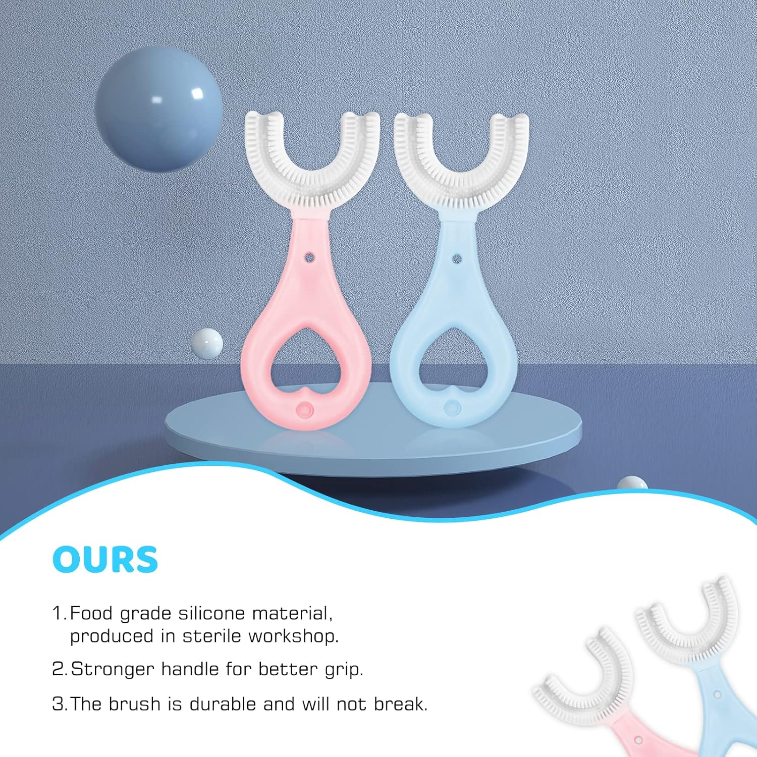 4-in-1 U-Shaped Toothbrush Set - Infant to Toddler Oral Care - Food Grade Silicone - Perfect for Age 1-6 (4-Pack) Baby Essentials Gift