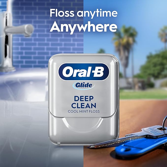 Oral-B Glide Deep Clean Cool Mint Dental Floss, Value 2 Pack (40m Each)