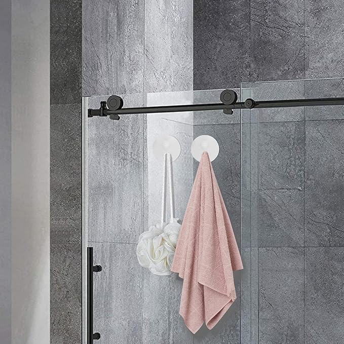 4 PCS Suction Cup Toothbrush Holder for Mirror, Electric Toothbrush Hanger Wall Mounted for Bathroom, Waterproof Multifunctional Hook for Towel, Key and Razor White