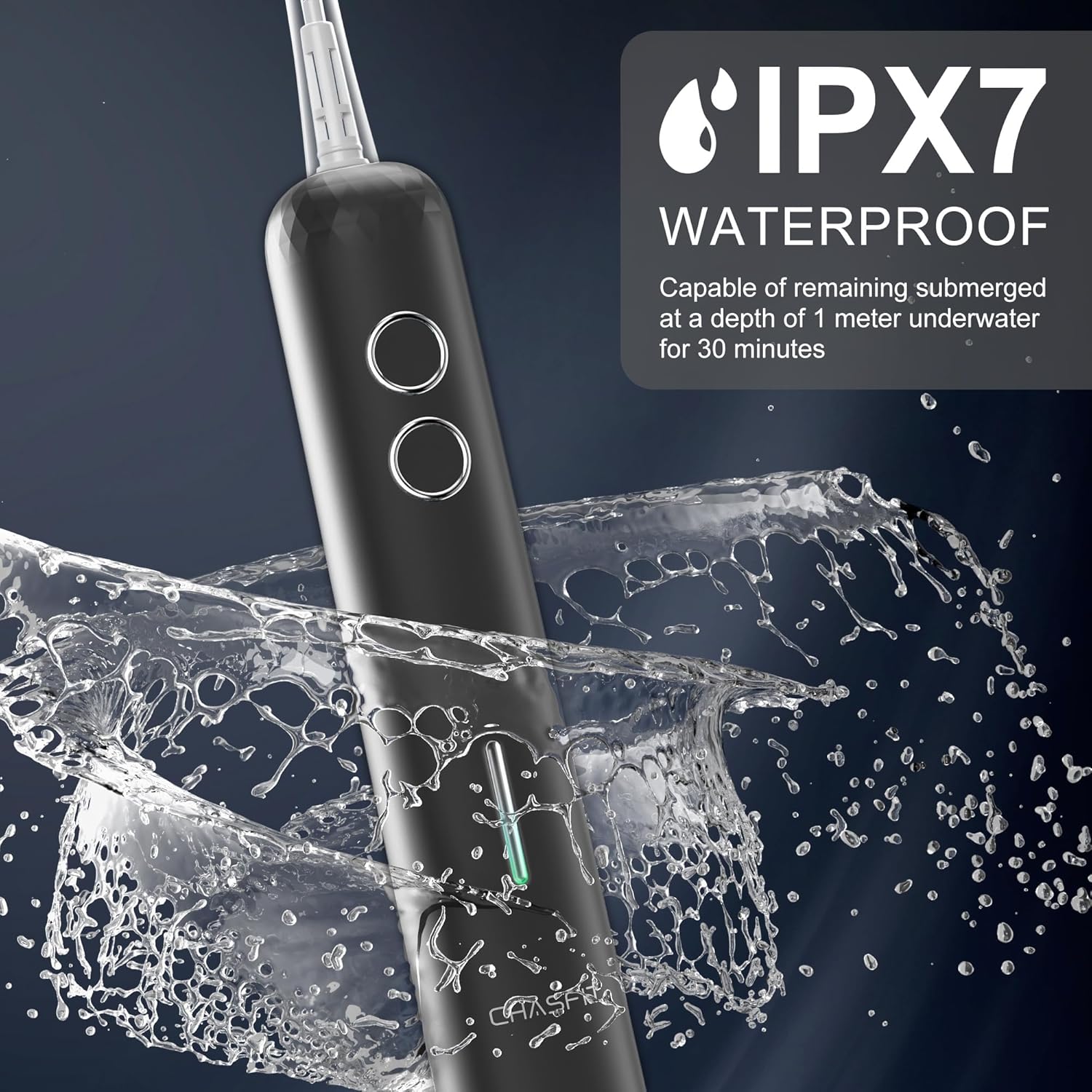 Electric Toothbrush Wave Oscillation & Vibration Sonic Tooth Brush for Adults BASS-Brushing Technique Travel Rechargeable Toothbrushes 4 Soft Bristle Replace Heads IPX7 Gifts for Men Women Black