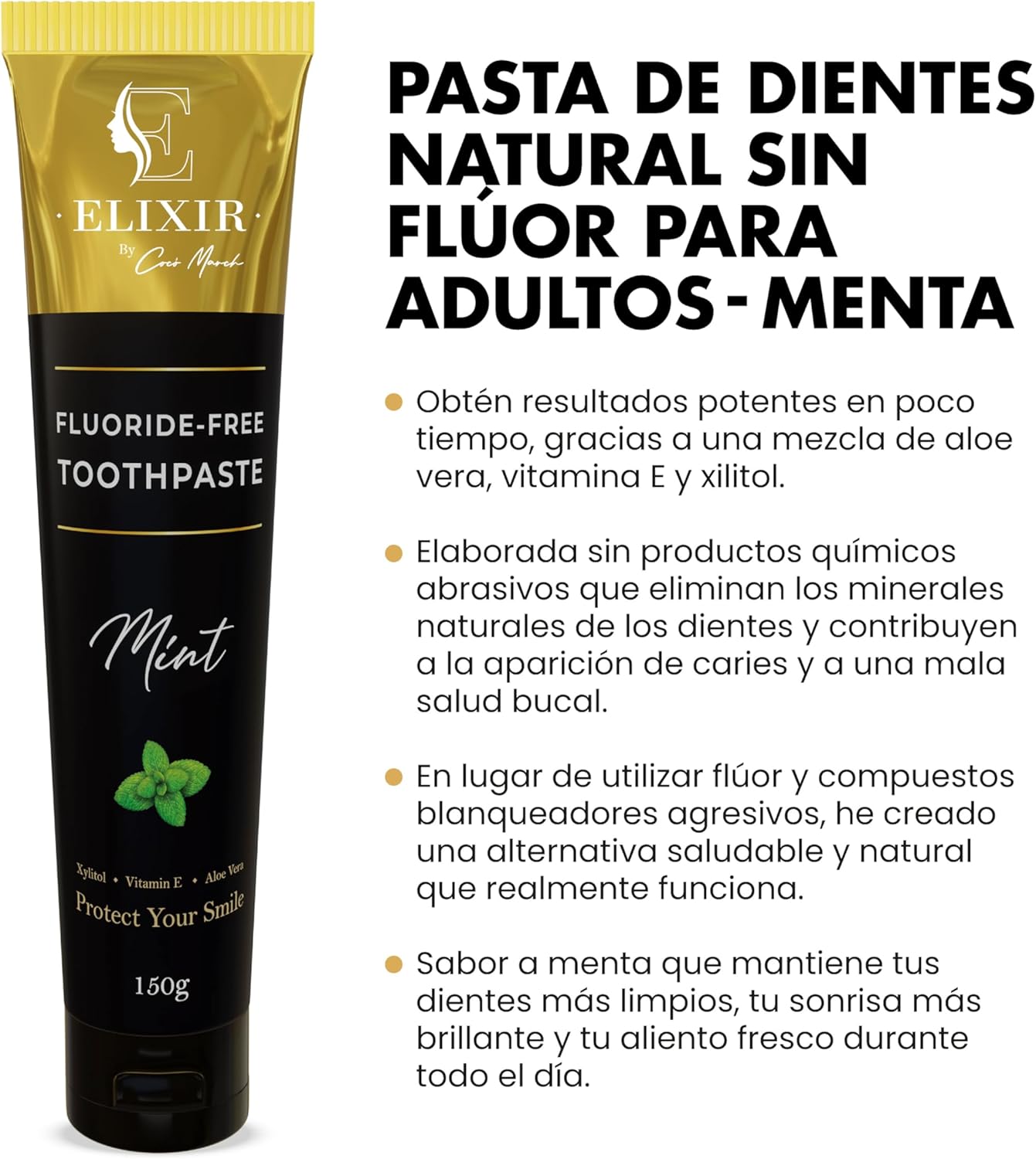 Fluoride Free Brightening Natural Toothpaste Mint Adult 5.3 oz (150g) by Cocó March