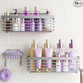 ODesign Shower Caddy 3 Pack SUS304 Stainless Steel-No Drilling-Shower Bathroom Shelves Rack,Rustproof Wall Mounted,Adhesive Shower Shelf Basket Organizer-Grey