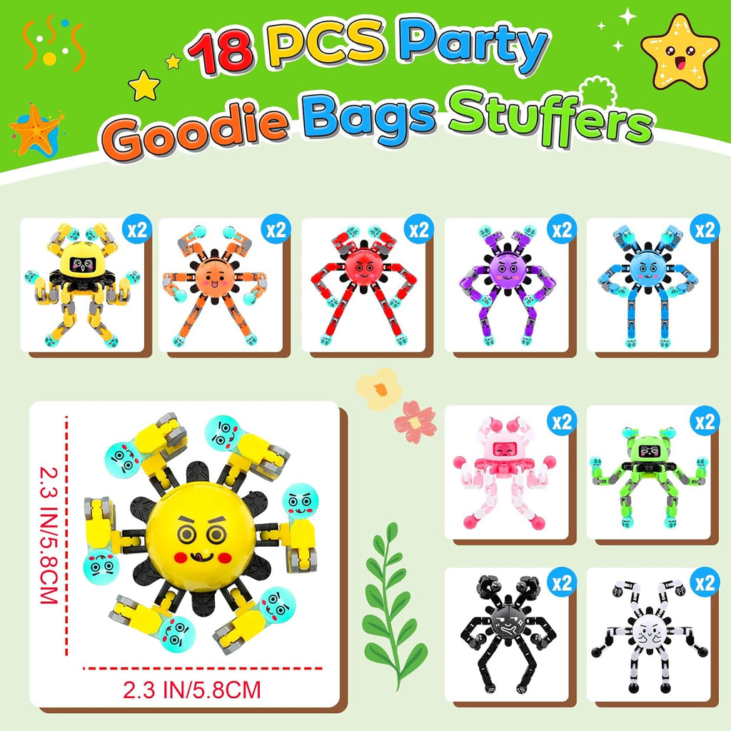 18 PCS Christmas Stocking Stuffers Fidget Spinner Toys for Kids & Adults,Party Favors Supplies Goodie Bags Birthday Gifts,Classroom Small Prizes Bulk Boys Girl Travel Sensory Toy for 3-5-8-12