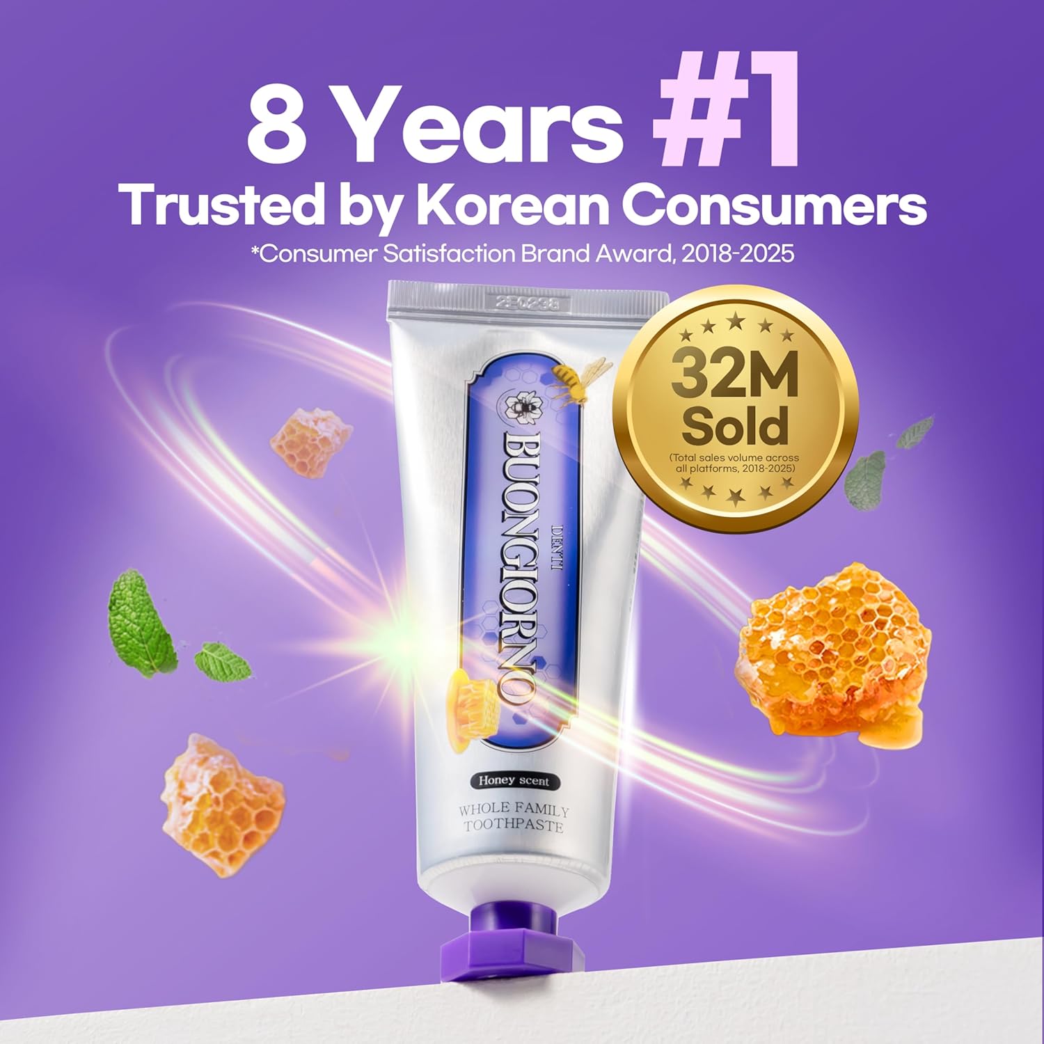 Gum Care Toothpaste (3 Pack, Honey Mint) – Natural Fluoride Korean Toothpaste for Gingivitis Treatment, Plaque Removal, Strengthens Enamel, Paraben & SLS Free (3.52fl oz / 100g)