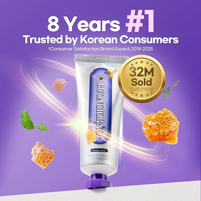 Gum Care Toothpaste (Honey Mint) – Natural Fluoride Korean Toothpaste for Gingivitis Treatment, Plaque Removal, Strengthens Enamel, Paraben & SLS Free (3.52fl oz / 100g)