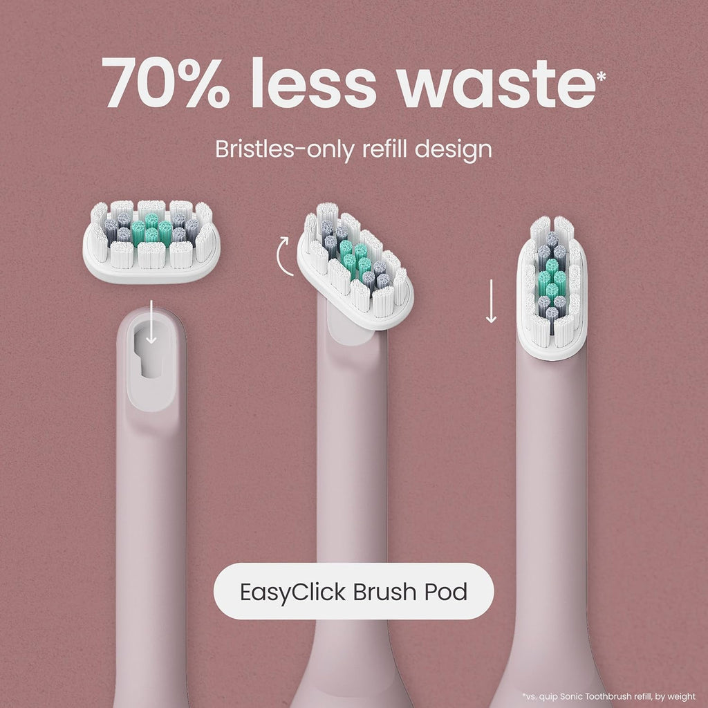 Quip Ultra Next Generation Smart Toothbrush - Timed Electric Toothbrush with Case - Replaceable Brush Head, Soft Bristles, Silicone Handle, 30-Day Battery Life - Travel Toothbrush - Dusk