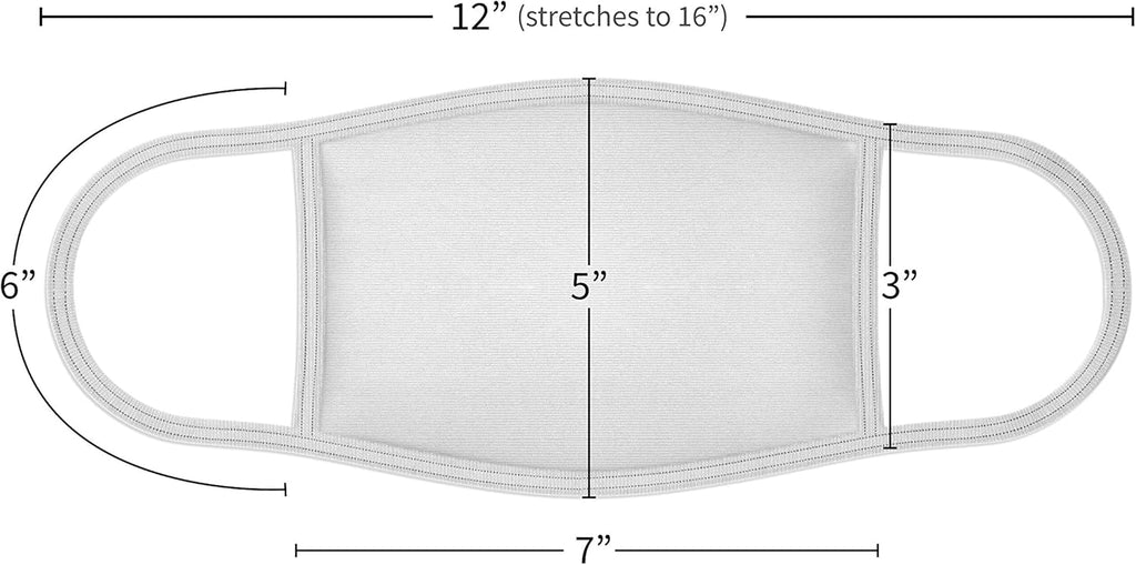 12 Pack Face Masks | Washable and Reusable | 2 Ply Cotton Spandex | Regular Size