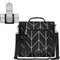 PAVILIA Extra Large Toiletry Bag Travel Bag for Women Men, Hanging Cosmetic Organizer, Water Resistant Makeup Bag for Accessories Toiletries, Travel Essentials Kit (Black Chevron)