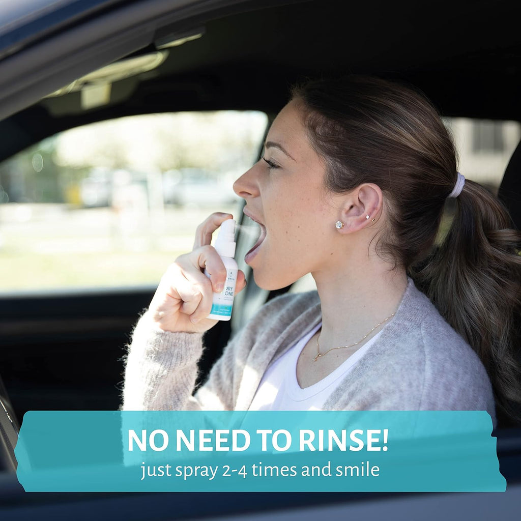 Natural Dry Mouth Moisturizing Spray with Xylitol - Dry Gone Throat Moisturizer Provides Relief from Cotton Mouth with Neem, Peppermint Oil, & Herbal Extracts (2 Fl Oz)