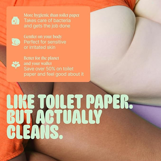 Butt & Intimate Shower 3.0 Mobile Travel Bidet & Sustainable Intimate Shower, Replaces Wet Wipes, Saves Toilet Paper, Portable Handheld Bidet, Travel Bag Included, BPA-Free - Precious Peach