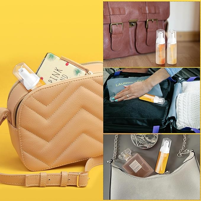 2oz Plastic Foam Pump Bottle, Empty Bottle Travel Foaming Dispenser for Hand Soap, Shampoo (8Pcs, 60ml)