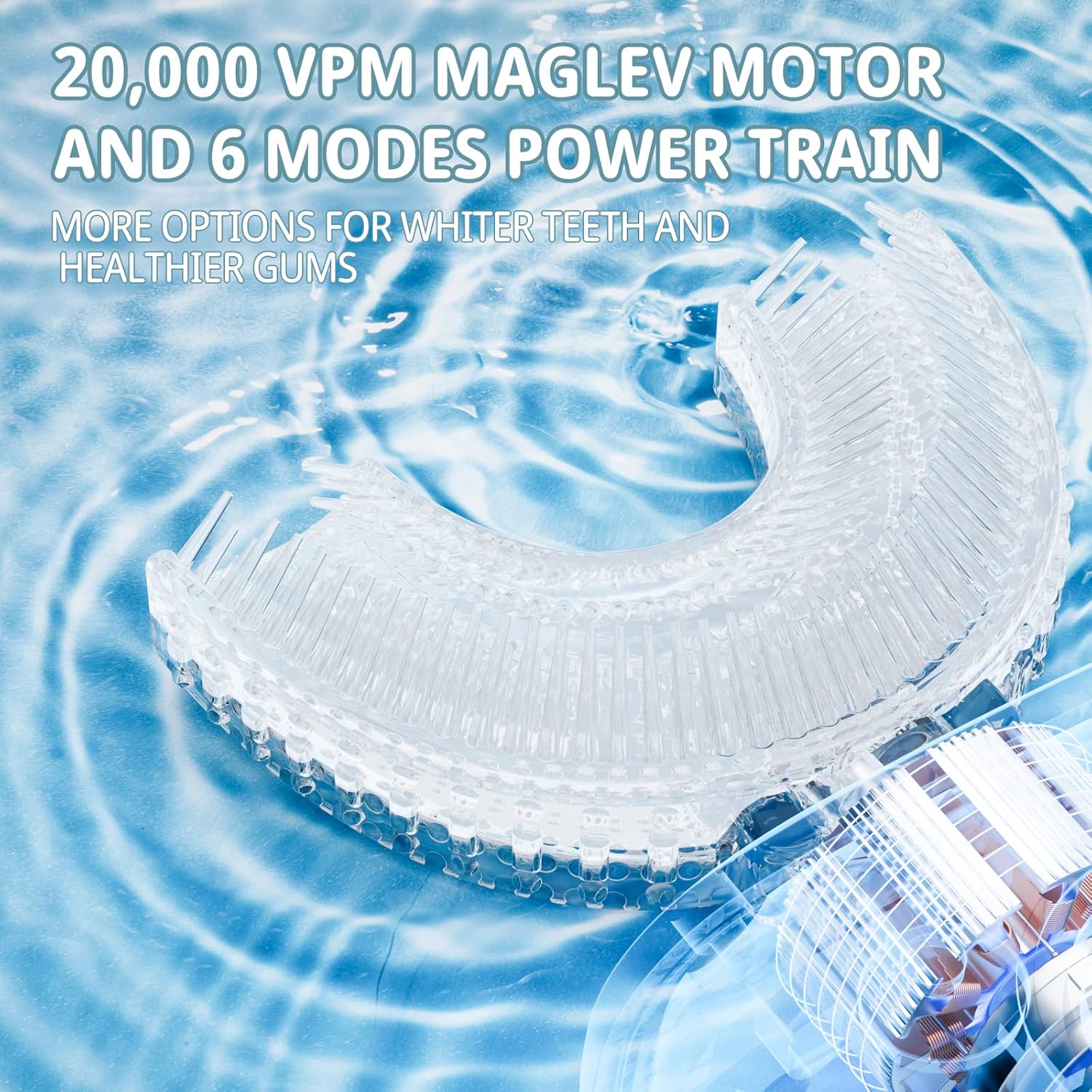 Kids Electric U Shaped Toothbrush,Kids Sonic Full Mouth Toothbrush with 4 Soft Brush Head Automatic 6 Cleaning Modes IPX7 Waterproof 360 Degree Cleaning - Age2-7 Watermelon Blue