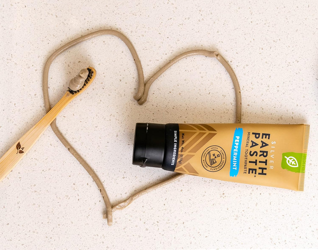 Redmond Earthpaste w/Silver – Natural Non-Fluoride Toothpaste, 2 Pack (Peppermint)