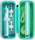 Toothbrush Travel Case Compatible with Oral-B Pro 1000, 2000, 3000, 3500, 1500/ for Philips Sonicare ProtectiveClean 4100 5100 Electric Toothbrush with Mesh Pocket for Accessories - Green (Bag Only)