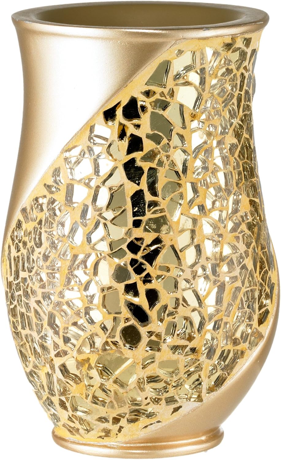 Zahari Home Sinatra Bath Tumbler Toothbrush and Toothpaste Holder Makeup Organizer, Champagne