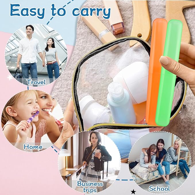 NICEMOVIC 120 Piece Toothbrush Holder, Portable Plastic Dust Proof Breathable, Indoor/Outdoor Travel Trip Camping School