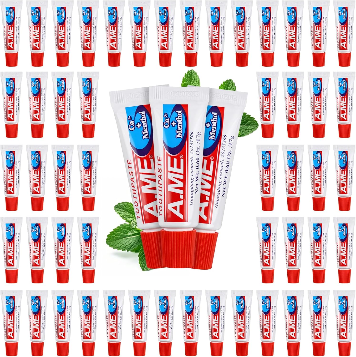 Toothpaste Bulk Travel Size, Disposable Small Travel Portable Mini Compact Pocket Size Toothpaste for Bad Breath, Vacation/Hotel/Camping Shelter/Homeless/Nursing Home/Charity 0.6 oz/ 17g (100 Tubes)