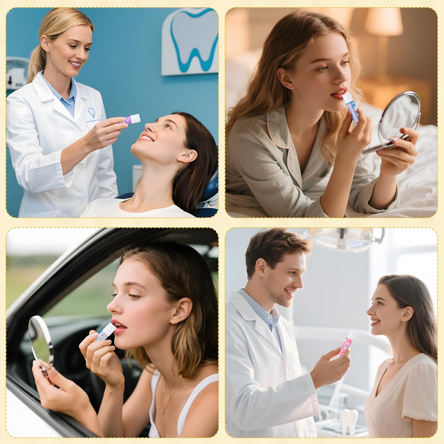 48 Pcs Dentist Gifts Include Lip Balm Thank You Tag Organza Bag Dental Gift for Dental Hygienist Dental Assistant Nurse Suitable Birthday Christmas Thanksgiving Gifts