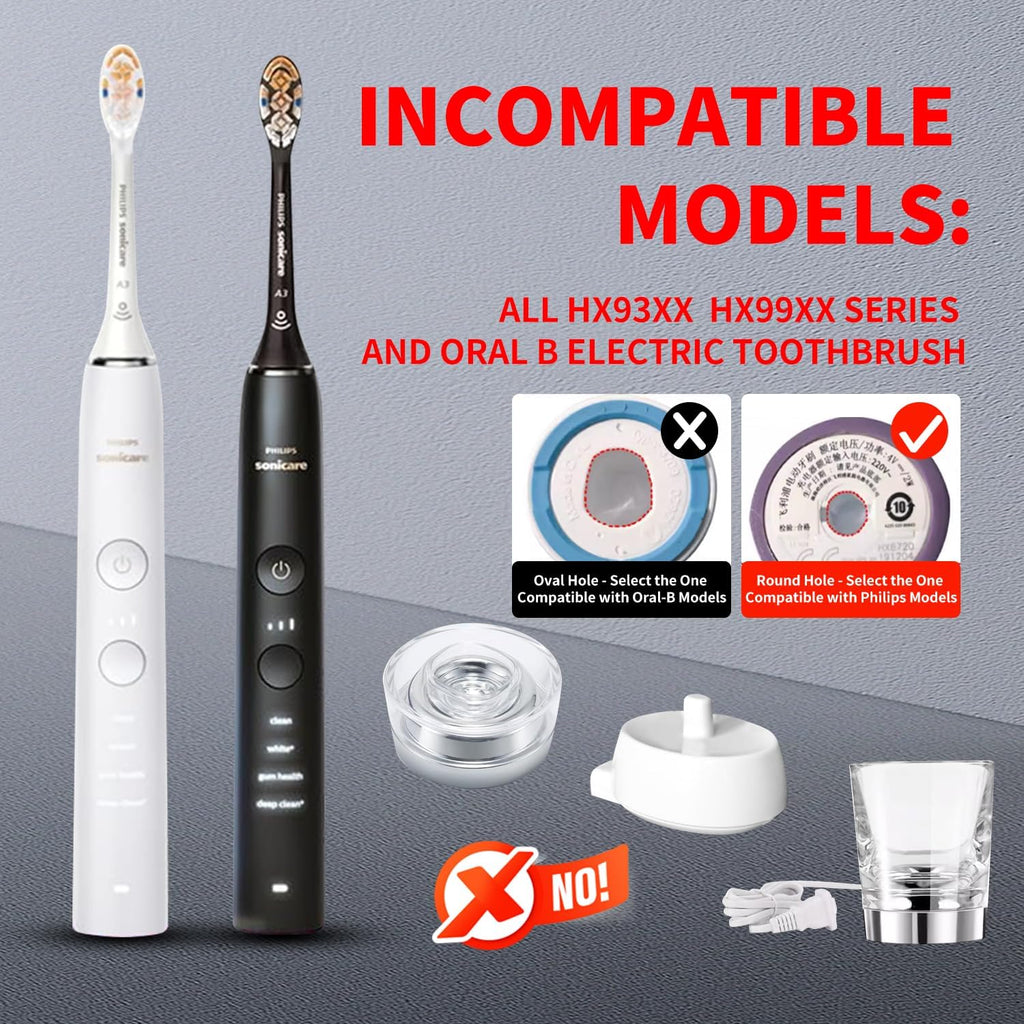 Wall Charger for Philips Sonicare Electric Toothbrush, Wireless Electric Toothbrush Wall Charger for Philips Sonicare HX6100/ HX3000/ HX6000/ HX8000/ HX9000 Series (Black)