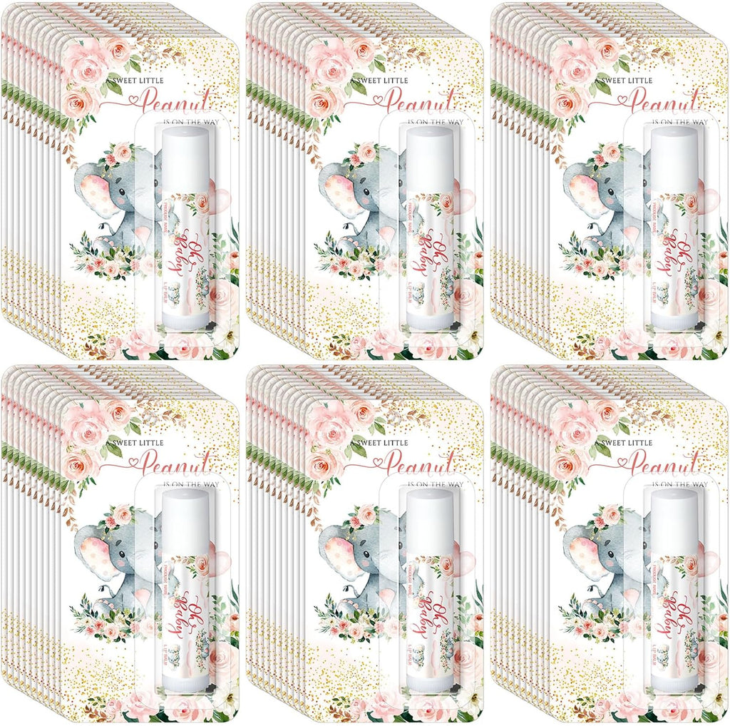30 Pack Christmas Pink Elephant Party Baby Shower Games Prizes Bulk Lip Balms Little Peanut Party Gifts for Winners Boy Girls Gender Reveal Favors Decor Baby Shower Souvenirs Stocking Stuffers