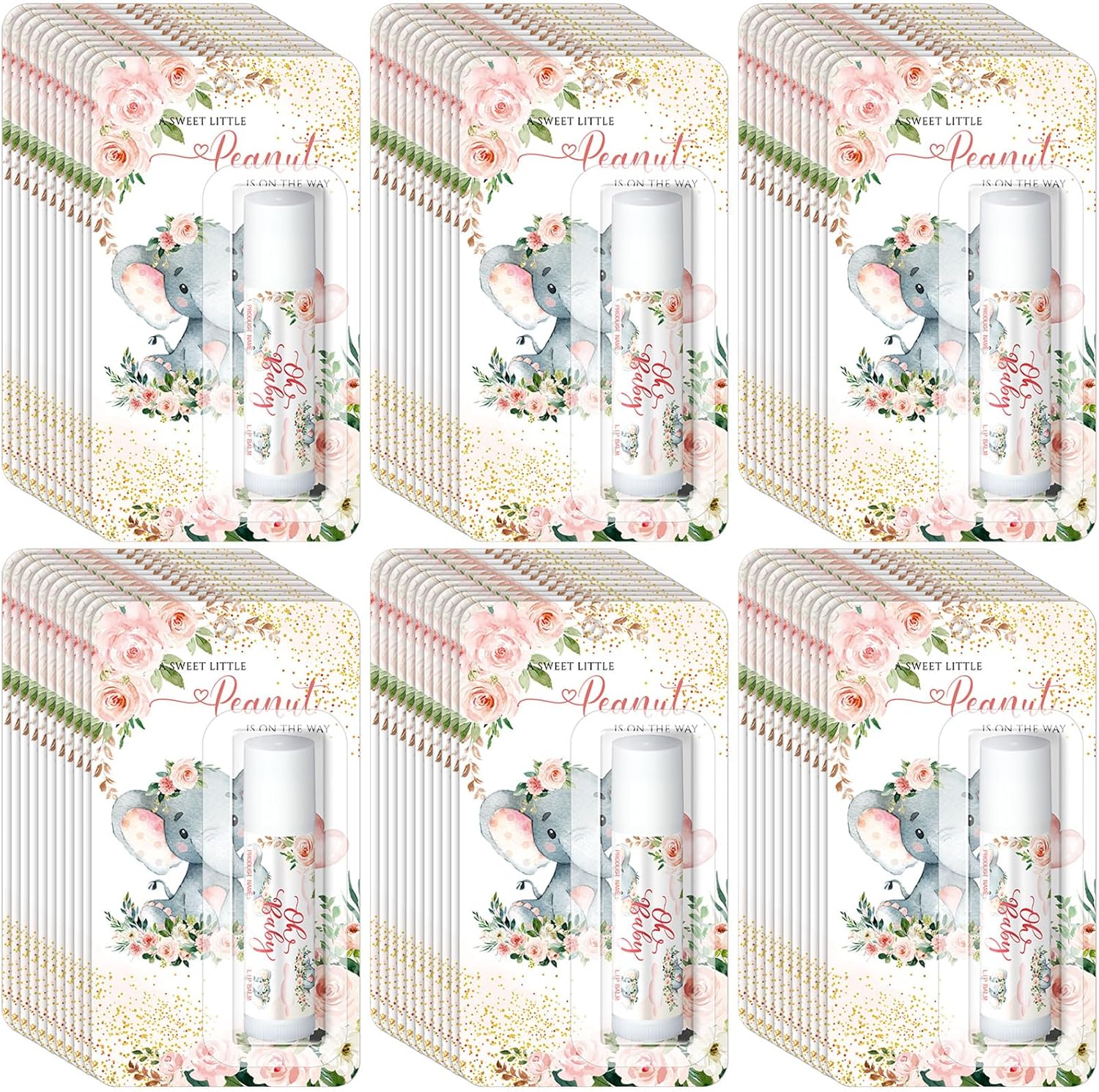 30 Pack Christmas Pink Elephant Party Baby Shower Games Prizes Bulk Lip Balms Little Peanut Party Gifts for Winners Boy Girls Gender Reveal Favors Decor Baby Shower Souvenirs Stocking Stuffers