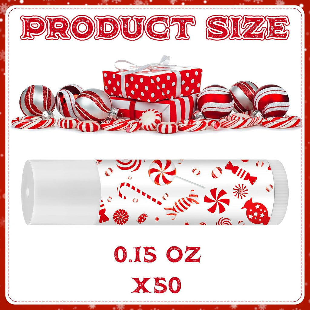 15 Pack Christmas Lip Balms Bulk Christmas Candy Peppermint Cane Scented Holiday Flavor Lip Balm Gifts Xmas Party Gifts Bulk Xmas Items Stocking Stuffers for Women Men Staff Employee (Lollipop 2)