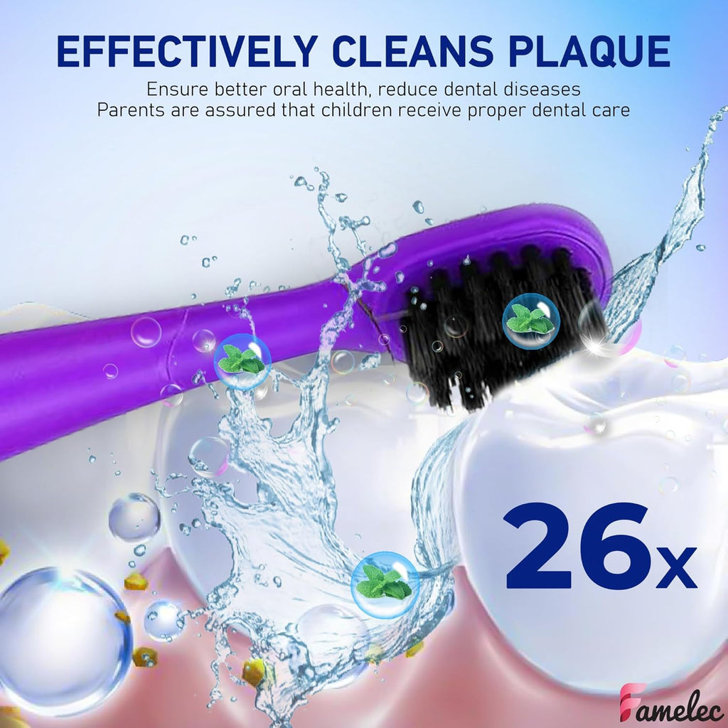 10Pcs for Burst Toothbrush Heads Kids, Fit for Burst Kids Electric Toothbrush, Ultra Soft Bristles for Deep Clean Perfect for Toothbrush Heads Purple & Green with Toothbrush Covers