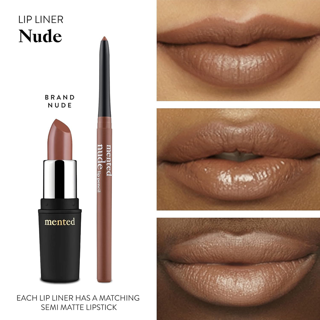 Mented Cosmetics Lip Liner for Women, Dark Brown Lipliner Lip Pencil, Waterproof Lipliner, Vegan + Cruelty Free Makeup, Nude