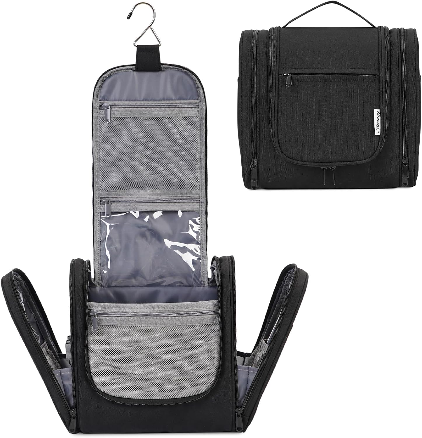 Narwey Hanging Toiletry Bag for Women Travel Makeup Bag Organizer Toiletries Bag for Cosmetics Essentials Accessories