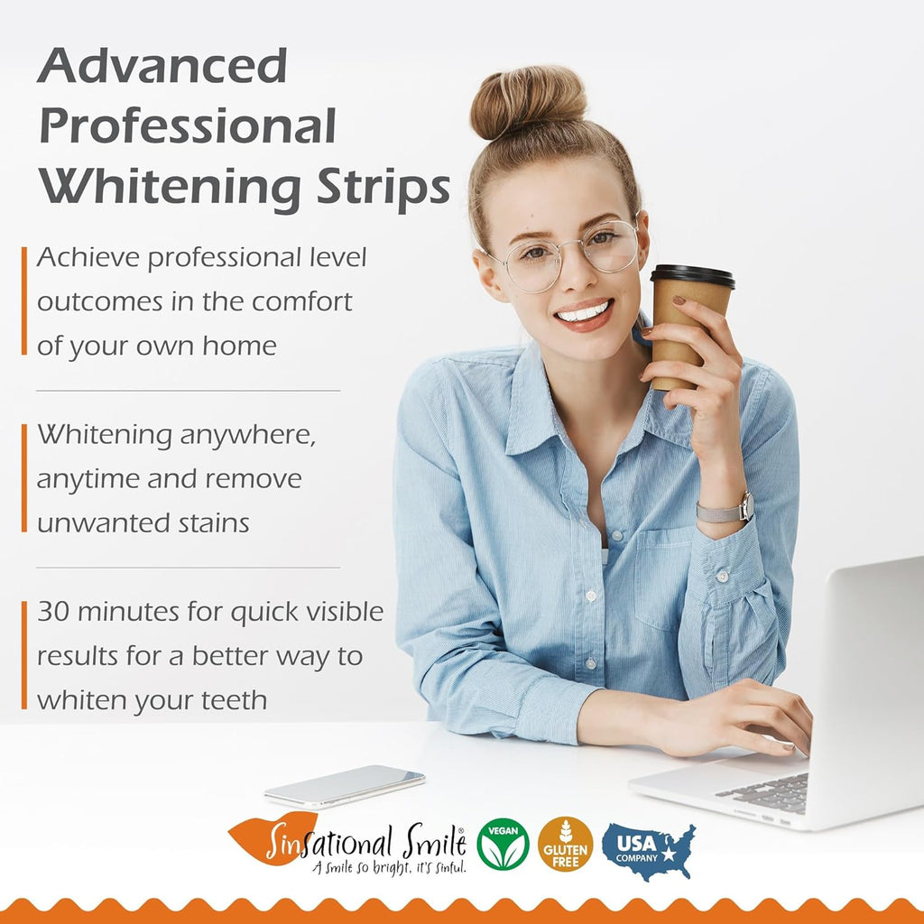 Teeth Whitening Strips, 28 Whitening Strips (14 Treatments) - Safe, Fast, Simple, Effective, Removes Stains, No Sensitivity, Enamel Safe, for Sensitive Teeth & Gums