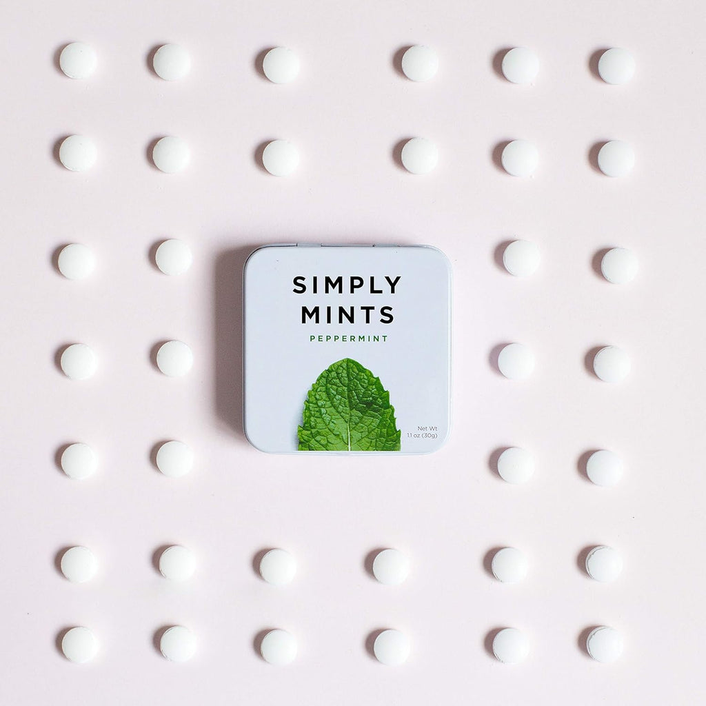 SIMPLY Mints | Peppermint Breath Mints | Pack of One (30 Pieces Total) | Breath Freshening + Aspartame-Free + Vegan + non-GMO