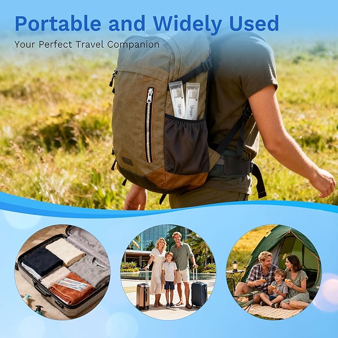 Disposable Toothbrushes with Toothpaste, Travel Toothbrush Kit, Individually Packaged, Light Blue, with Floss Picks, Suitable for Hotel, Home, Camping, Travel (200-PACK)