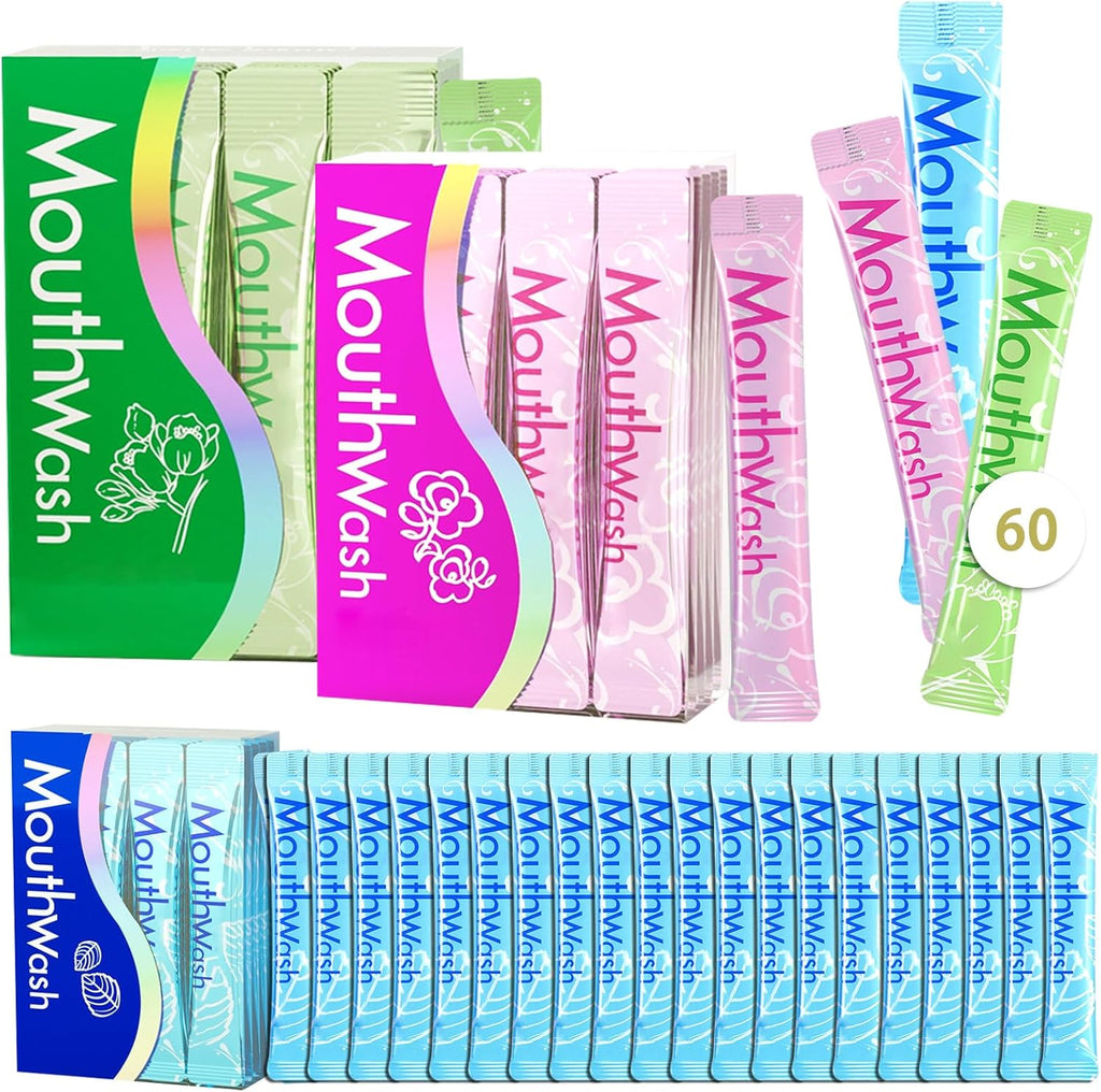 60PCS Travel Size Mouthwash,Portable Mini Mouthwash,Long-Lasting Freshness Travel Mouth Wash for Oral Care A13