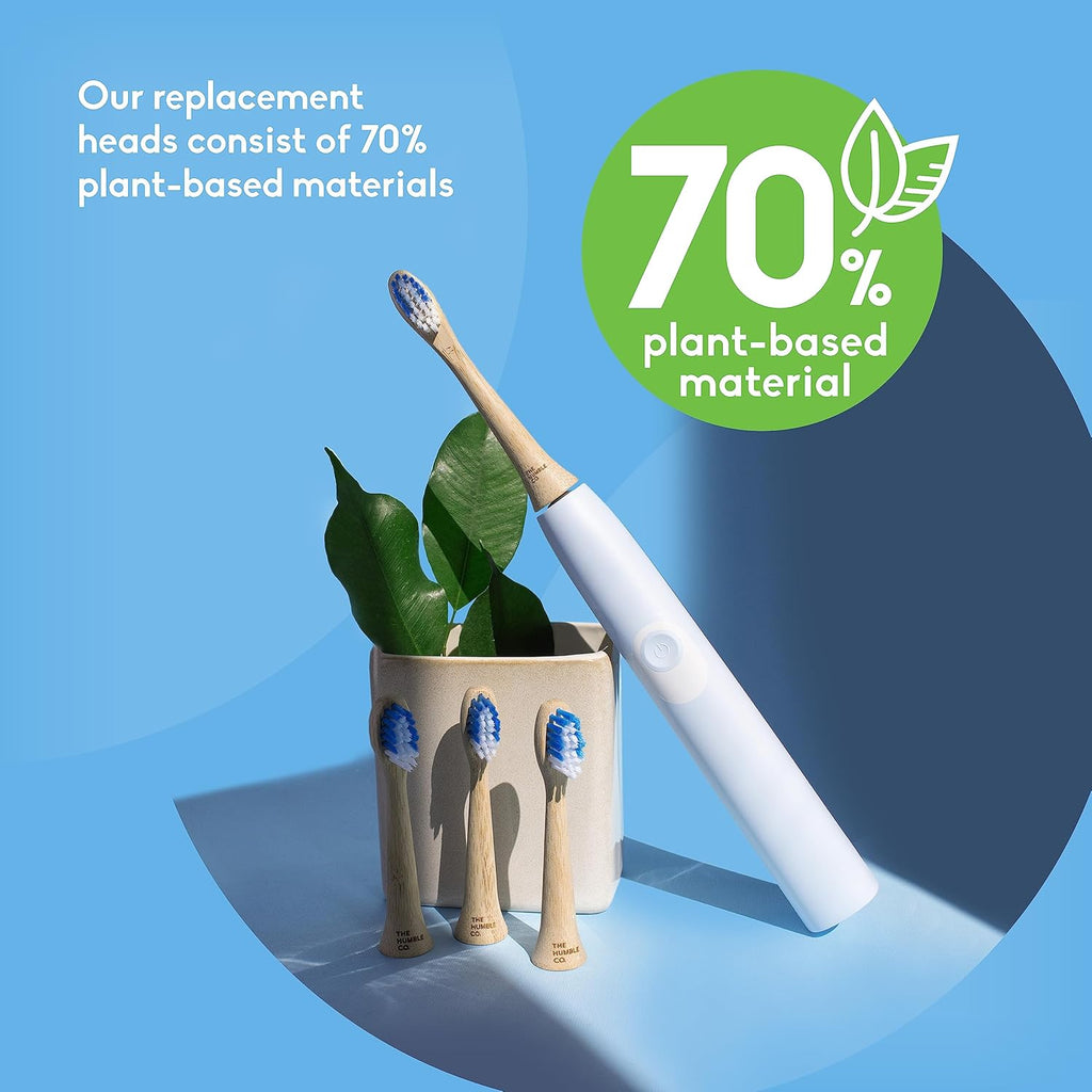 The Humble Co. Bamboo Electric Toothbrush Heads 4pk - Replacement Heads Compatible with Philips Sonicare Toothbrush, Helps Remove Plaque and Eliminate Bad Breath (Charcoal)