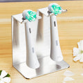Electric Toothbrush Head Holder, Tooth Brushing Holder, Wall Mounted Toothbrush Holders Shower Bathroom, Self Adhesive or Desktop Tooth Brush Holder Organiser (Silver, Small)