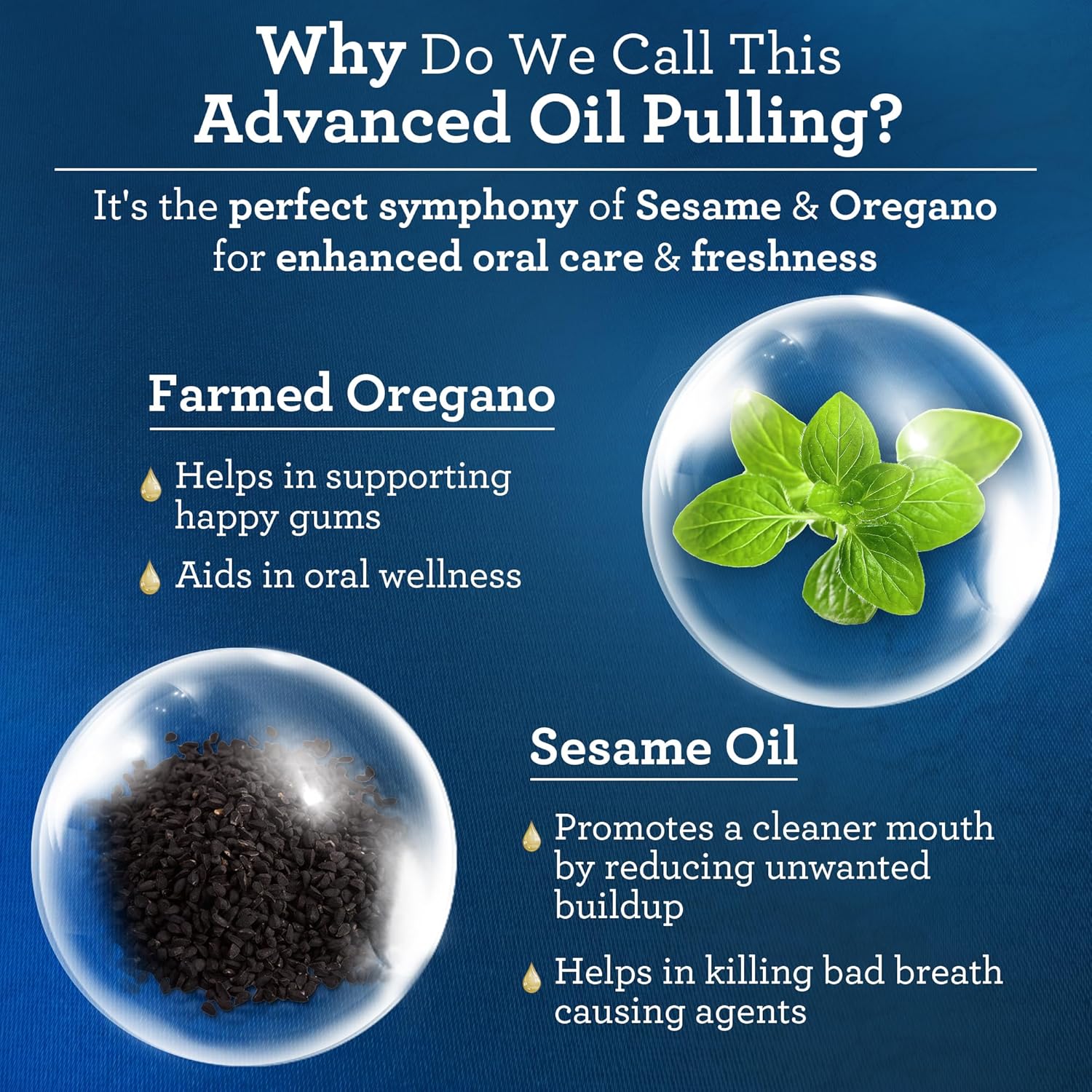 GuruNanda Advanced Oil Pulling Mouthwash for Enhanced Oral Care with Sesame & Oregano Oil, Promotes Deep Cleaning for Healthy Teeth & Gums, with Toothbrush and Tongue Scraper, Alcohol-Free, 8 Oz