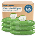 McKesson Flushable* Adult Wet Wipes – 576 Wipes (6 Pack of 96) – Aloe & Vitamin E, Plant-Based Cleansing Wipes, Unscented