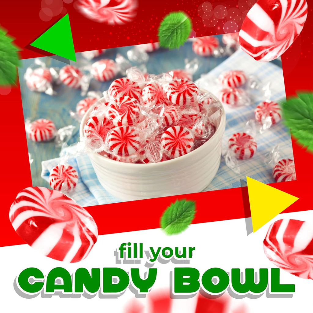 Sugar-Free Peppermint Pinwheel Starlight Mints | 1 Pound Bag | Individually Wrapped Hard Candy