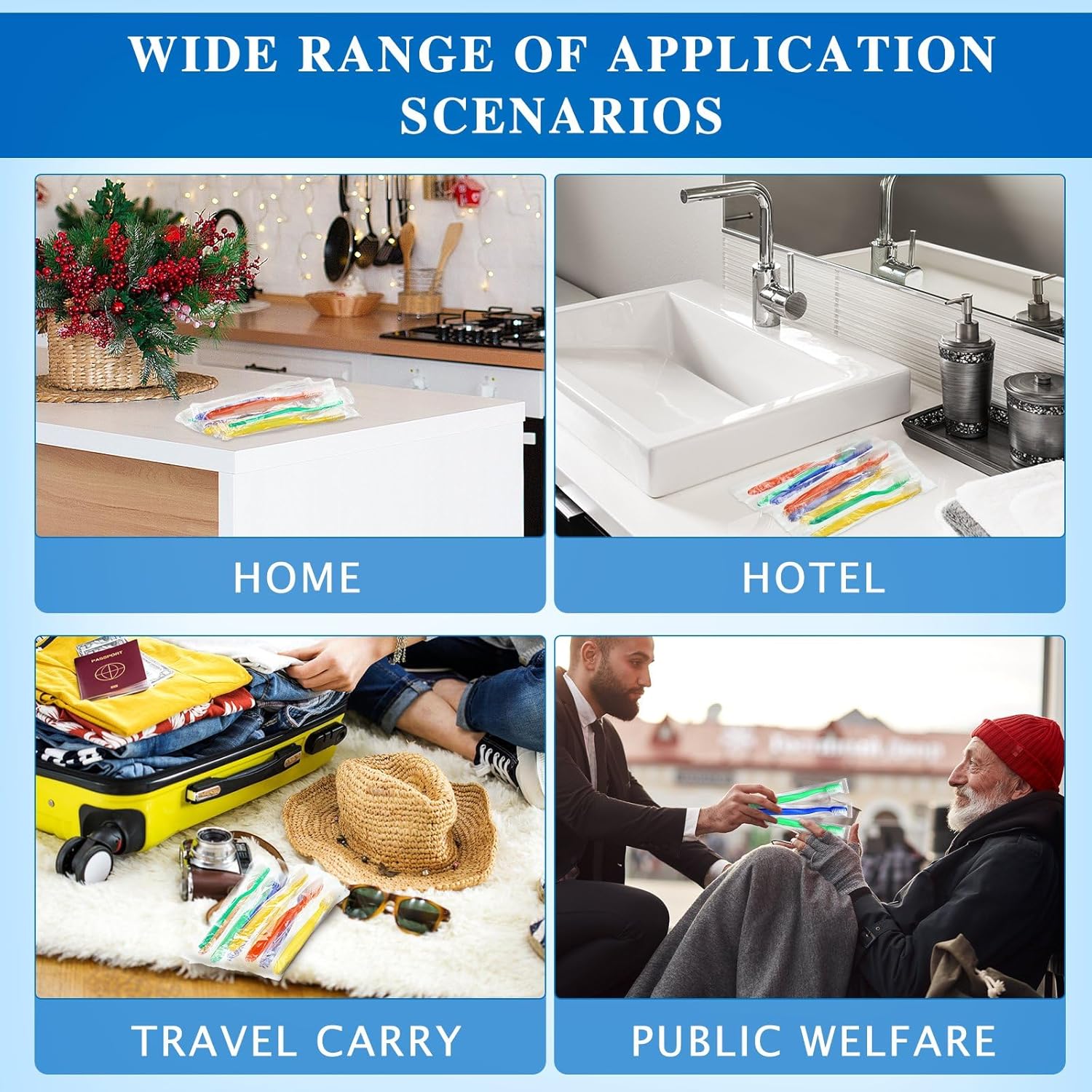 200 Pcs Prepasted Disposable Toothbrushes Bulk Individually Wrapped Pre Pasted Soft Bristle Set Travel Colorful Toothbrushes for Homeless Gift Hotel Camping Travel