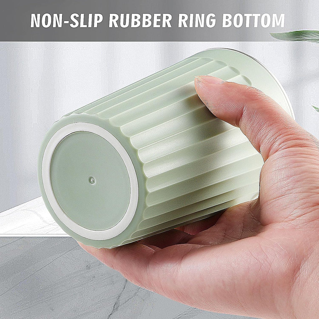 Toothbrush Holder for Bathroom-12oz Unbreakable Stainless Steel Bathroom Cup,Easy to Clean Toothbrush Cup, Reusable Bathroom Tumbler Cups for Home/School/Office(3" x 4.5") (Green)