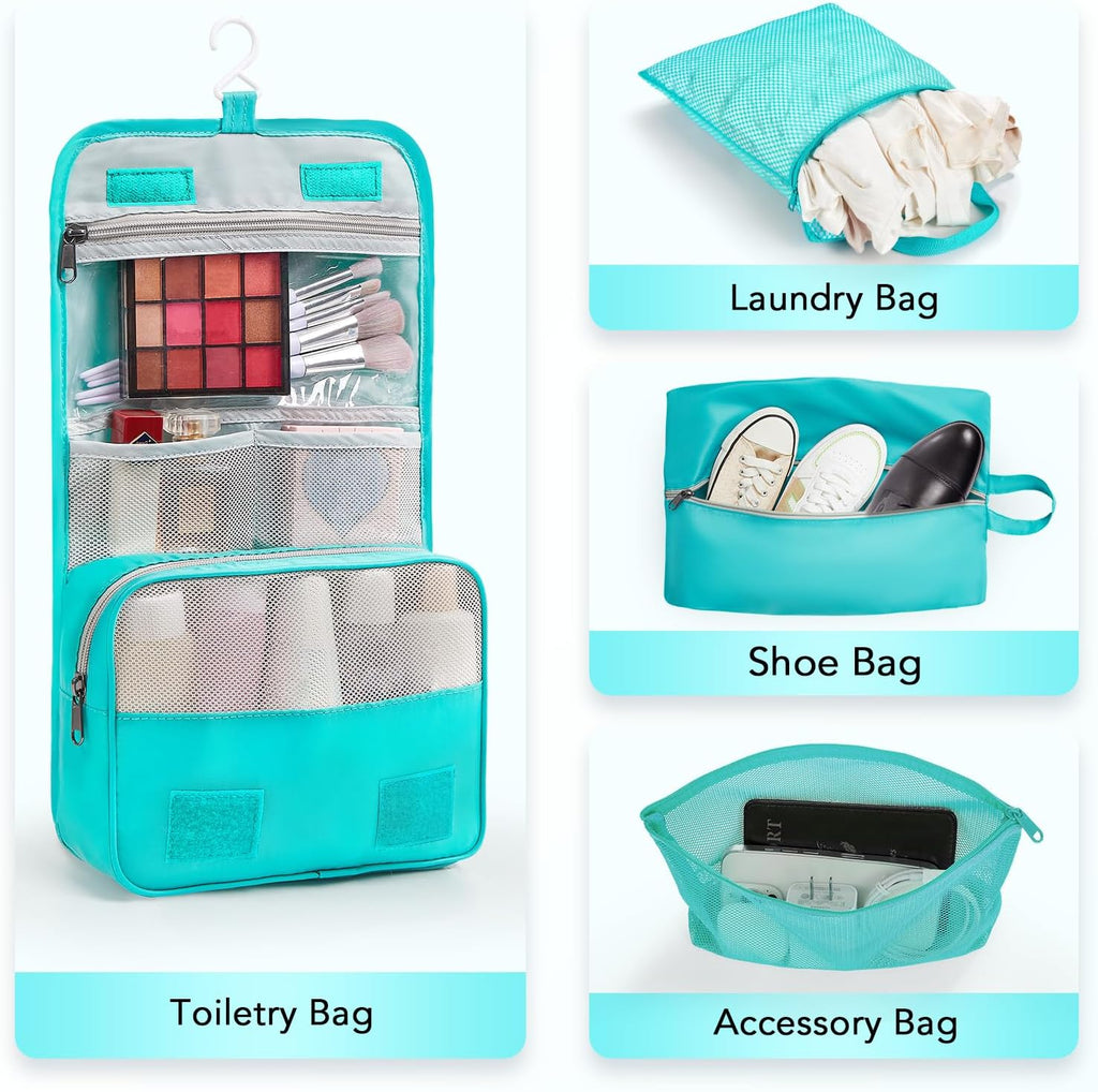 10 Set Compression Packing Cubes for Travel Essentials,Compressible Expandable Packing Cubes for Suitcase,OlarHike Luggage Organizer Bags for Travel,Handy Helper for Organizing Clothes(Blue Green)