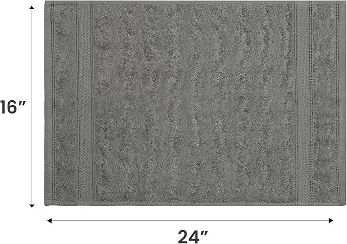Casa Lino 100% Cotton Hand Towels for Bathroom - Soft, Highly Absorbent & Quick Dry Kitchen Towels - Gym Towel Set - Travel Towel Set - 24" x 16" - Pack of 4 - (Silver Grey)