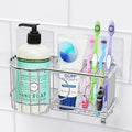 Simple Houseware Stainless Steel 6 Slots Toothbrush Holder Adhesive Wall Organizer, Chrome