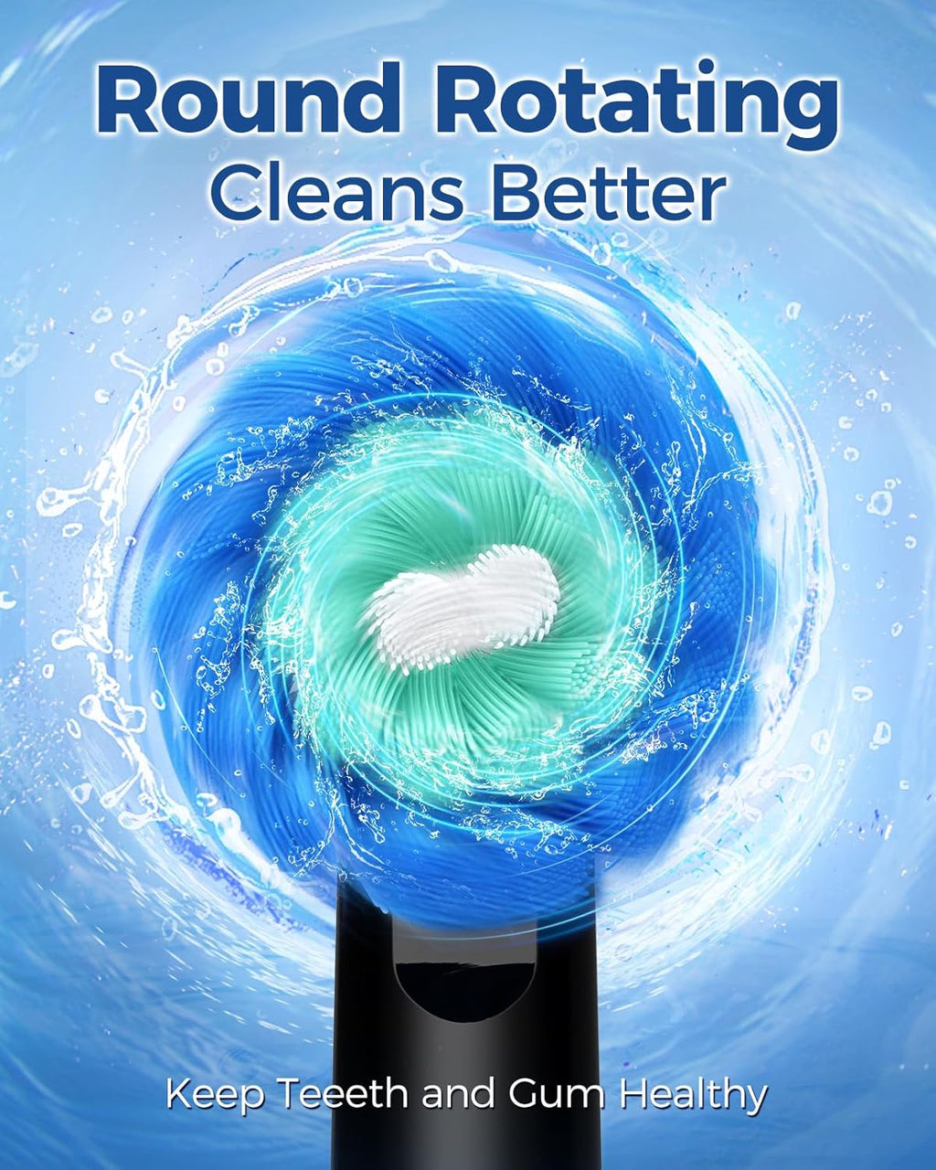 TEETHEORY Rotating Electric Toothbrush for Adults with 8 Brush Heads, Sensitive Gum Care Electric Toothbrush with 3 Modes and 2 Min Smart Timer, Rechargeable Last 60 Days