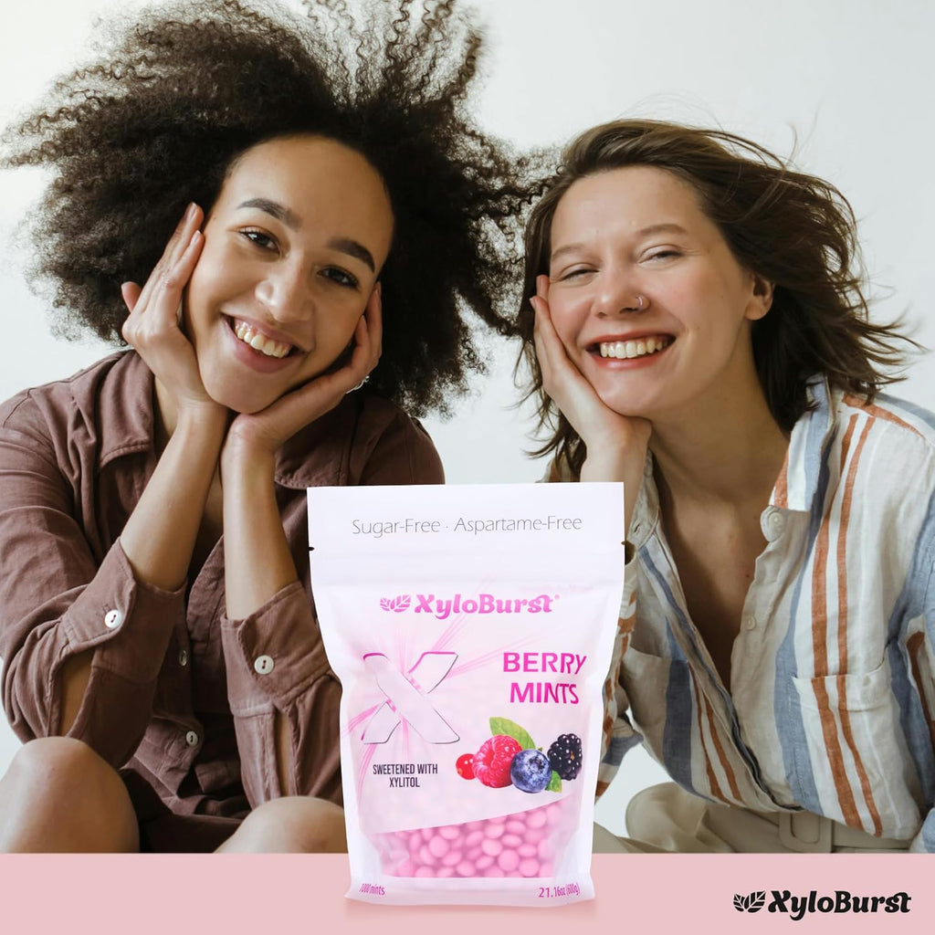 XyloBurst - Xylitol Mints | Sugar Free Breath Mint for Oral Health | Gluten Free, Vegan, Keto Friendly | Aspartame Free Mints | Berry | 275 Count (Pack of 2)