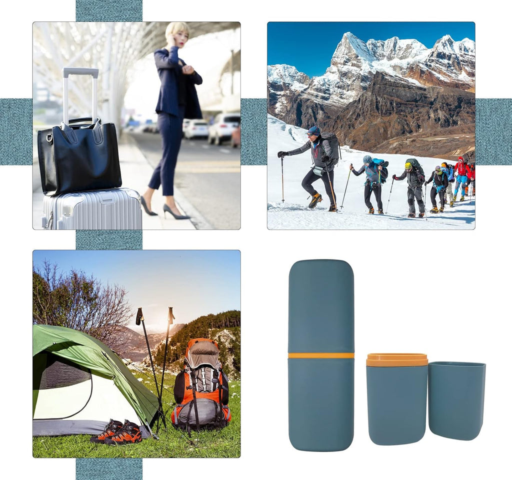 Travel Toothbrush Cup Case, Toothbrush Travel Container Portable Travel Toothbrush Holder Toothpaste Storage for School Camping Business Trip Bathroom