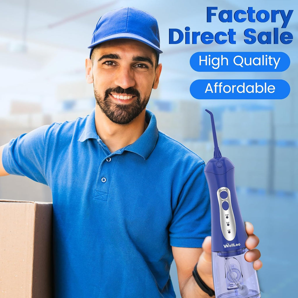 Water Flosser for Teeth, Portable Oral Irrigator Rechargeable Water Dental Flosser Pick with High Pressure 5 Jet Tips, IPX7 Travel Water Flossing for Brace Teeth Cleaner Gum Care