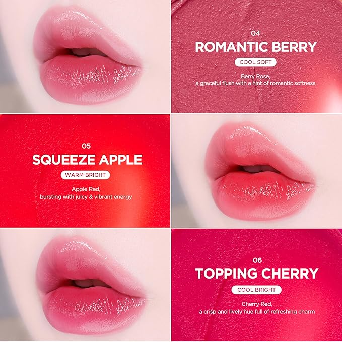 lilybyred Balming Dewy Tint | Korean Semi-Glow Lip Stain, Velvet to Soft Glow Texture, Sheer Buildable Color, Moisturizing & Lightweight, Natural Flush Look, Non-Sticky, 0.21 oz. (05 Squeeze Apple)